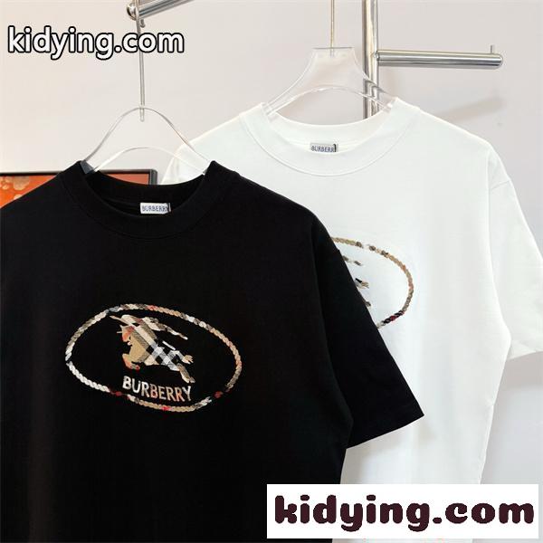 Burberry バーバリー コピー Tシャツ ブラック シンプル ロゴプリント 日常 モード感-7