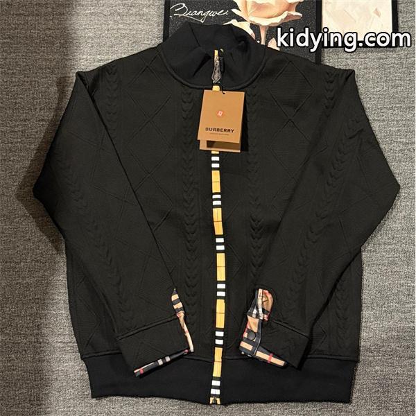 秋冬 ブラックBURBERRY バーバリー コピー  注目度高め 立体編み込み トラック ジャケット-2