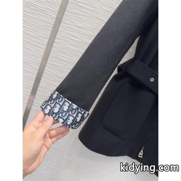 本格派 コート ブラック レディース トレンド 秋冬コーデ DIOR ディオール コピー-5
