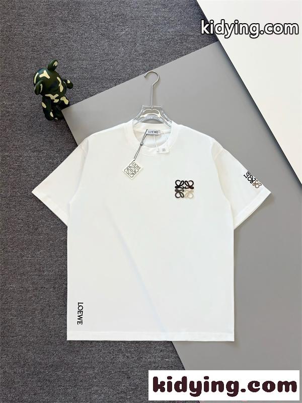LOEWE ロエベ コピー 半袖Tシャツ 刺繍 クルーネック ミニマル 2026新作-1