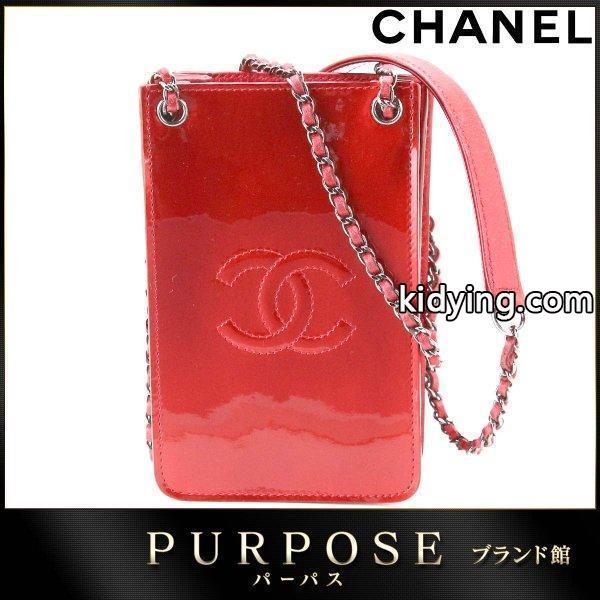 エナメル チェーン ポシェット ショルダー バッグ メタリックレッド ココマーク :90055693:PURPOSEパーパス・ヤフー店 - 通販ショッピング-0