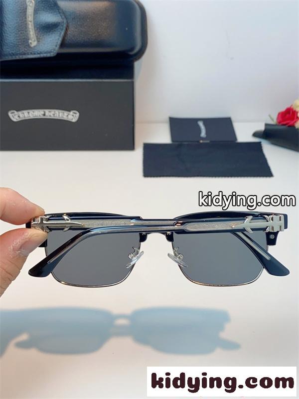 Chrome Hearts サングラス ハーフリム クロムハーツ コピー メタルフレーム スクエア ストリート 高級感 メンズ レディース UVカット-5