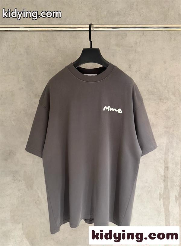 Maison Margiela メゾン マルジェラ 偽物 Tシャツ 半袖 オーバーサイズ ブラック コットン プレミアム-1
