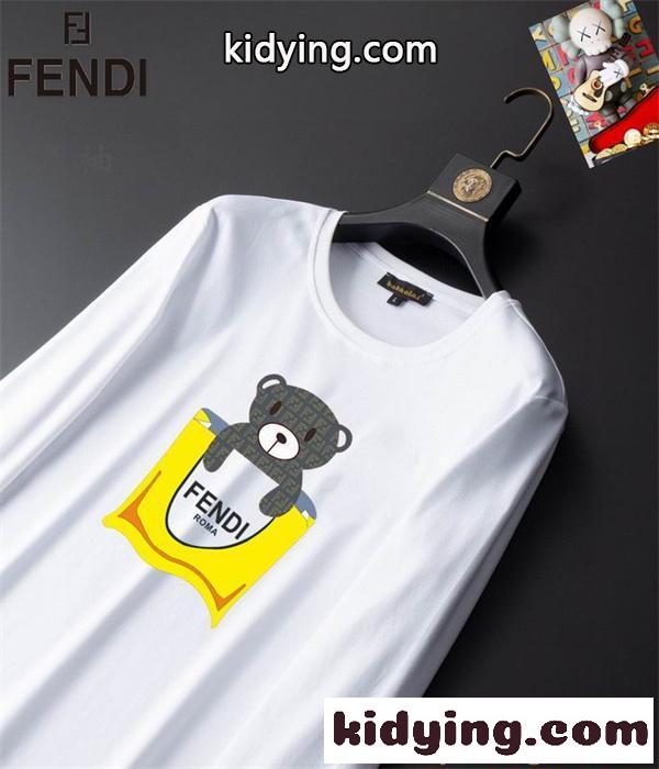 2026限定セール低価幅広い世代人気フェンディ tシャツ コピーメンズブランド長袖Tシャツ-1