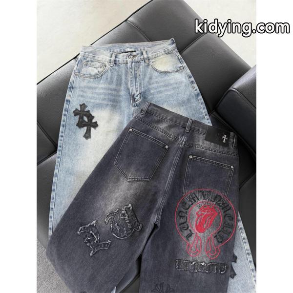 クロムハーツ Chrome Hearts コピー 重厚 無彩トーン 落ち着き印象 デニムパンツ-7