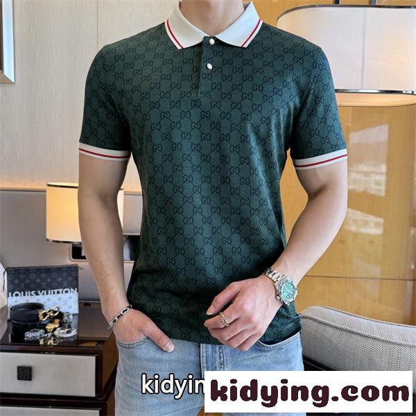 GUCCI激安♥2026ss春夏新作poloグッチポロシャツコピーエメラルドグリーン上品-1
