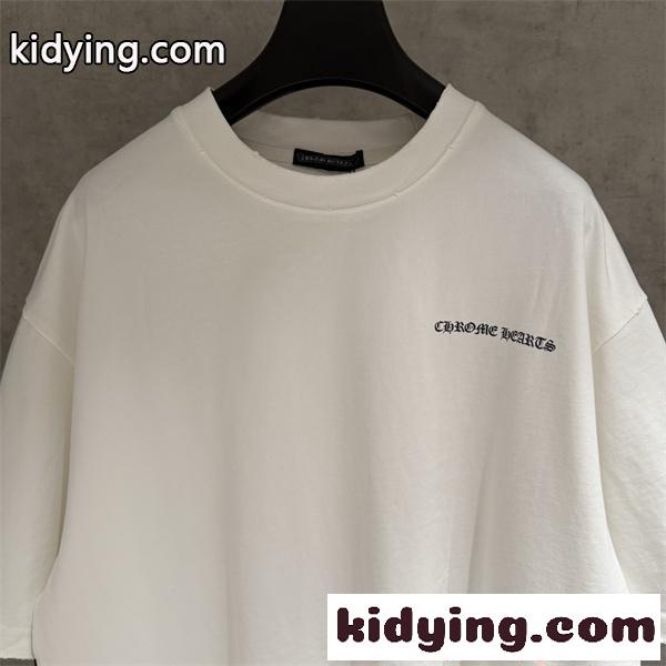 Tシャツ 半袖 ポイント ビッグシルエット ブラック シンプル CHROME HEARTS クロムハーツ コピー-2