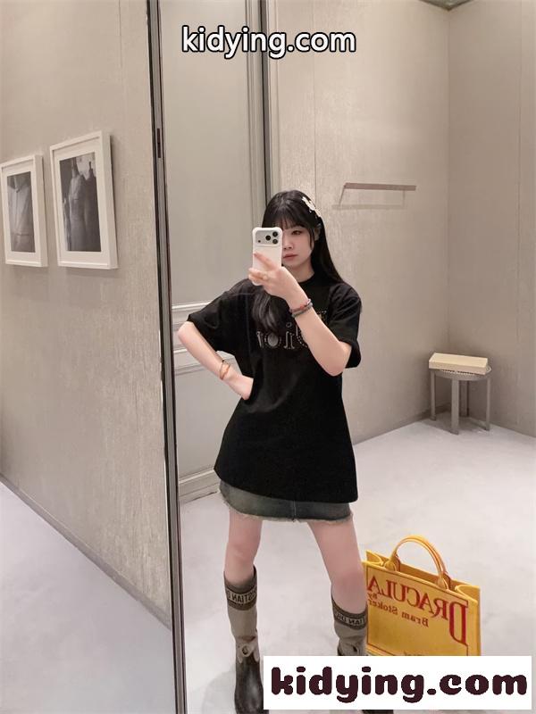 DIOR 激安 2026 夏 ブラック メンズ レディース 半袖Tシャツ ロゴプリント シンプル モード ディオール-2