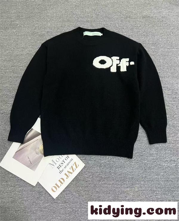 ビッグロゴ入り クルーネック仕様 大人カジュアル OFF-WHITE オフホワイト コピー セーター 注目モデル 再入荷チェック-5