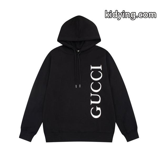 バーティカルロゴ GUCCI グッチ コピー パーカー ホワイト クリーン 端正 ミニマル-2