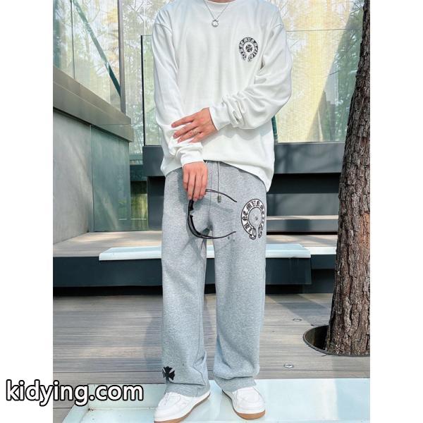 定番人気 ブラック Chrome Hearts クロムハーツ ホースシューロゴデザイン 偽物 スウェットパンツ-7
