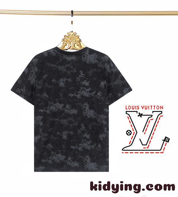 半袖Tシャツ LOUIS VUITTON メンズ クルーネック カジュアル ストリート系 個性派 ルイヴィトン コピー-1