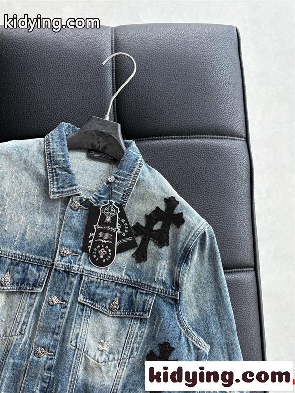 CHROME HEARTS クロムハーツ コピー デニムジャケット ヴィンテージ加工 無骨 トレンド 2026新作-6