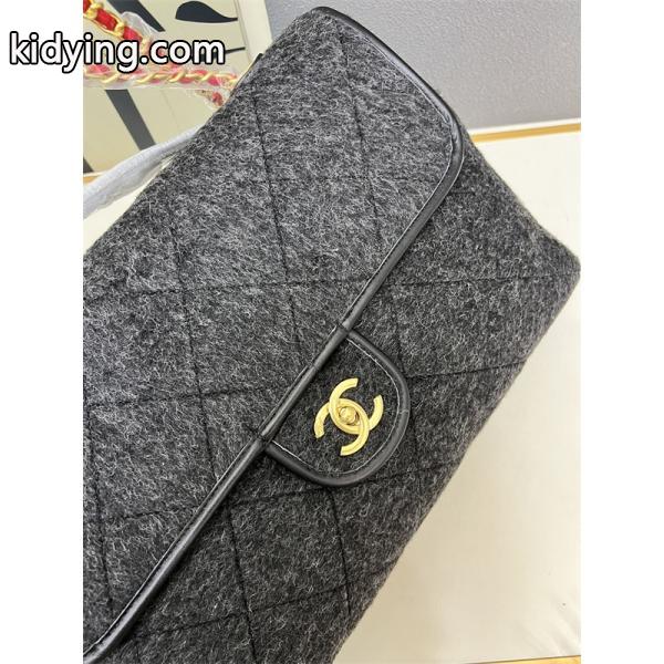グレーモール 大サイズ CHANEL シャネル ショルダーバッグ コピー ユニセックス ヴィンテージ風-3