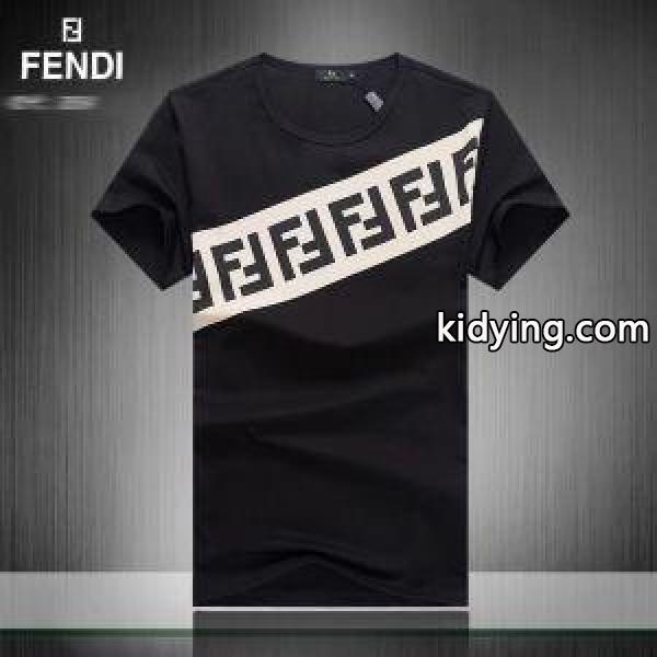 送料込!!&FENDI FFロゴ&モノグラム プリント Tシャツ37971822フェンディ コピー耐久性お洒落レッドホワイトブラック-0