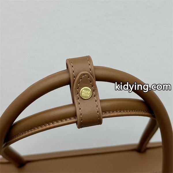 温もりキャメル 新作注目 シンプル上質 しっとりレザー ボックスバッグ MIUMIU ミュウミュウ コピー-7