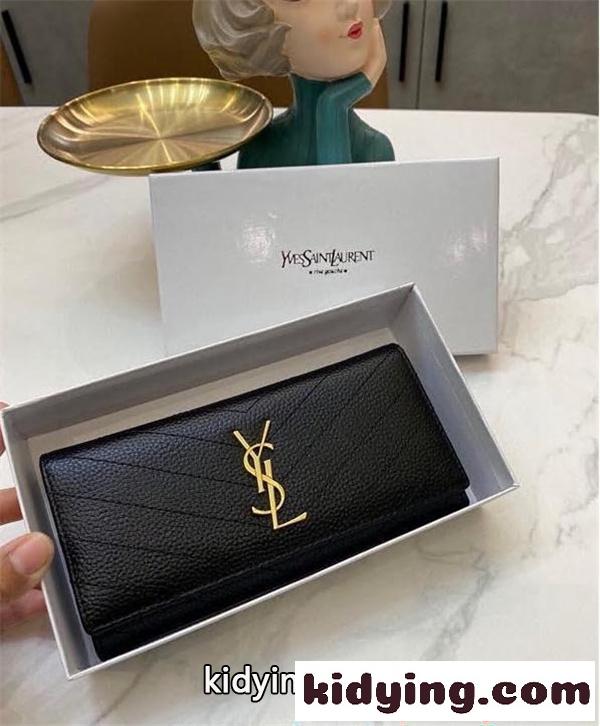 高級感溢れる サンローラン コピー 財布 ゴールド ブラック 収納便利 人気 Saint Laurent 大容量 シンプルエレガント-0