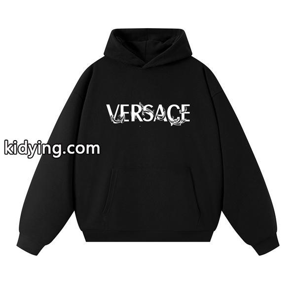 ヴェルサーチ VERSACE コピー 2025 秋冬ブーム 話題沸騰 ブラック × ホワイト ヴィンテージ風 パーカー-1