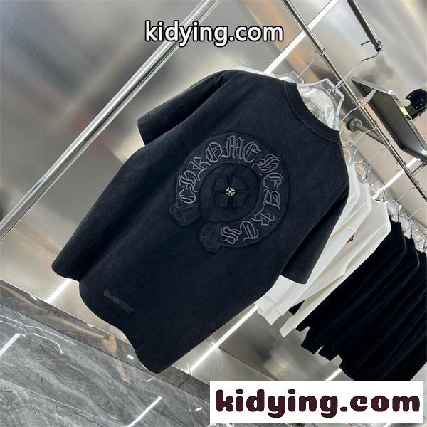 半袖Tシャツ 刺繍 カジュアル CHROME HEARTS 高見え 快適 トップス 2026新作 クロムハーツ コピー-6