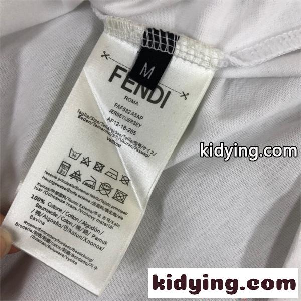 上品 ホワイト FENDI 半袖 Tシャツ クラシック フェンディ コピー ラグジュアリー 高見え-8