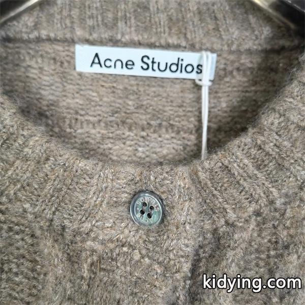 アクネ ストゥディオズ Acne Studios ライトブラウン クロシェ カーディガン スーパーコピー 秋冬 温かく 万能アイテム 入手困難-7