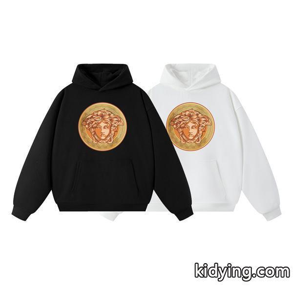 パーカー ヴェルサーチ VERSACE コピー 2025秋冬センセーション プレミアム ブラック × ホワイト ゴールドメデューサ-0