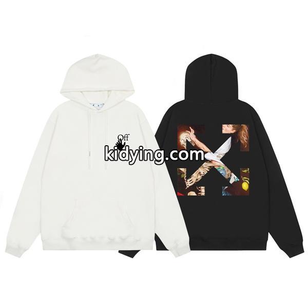 軽く耐久性のあるOff-Whiteオフホワイトコピー人気保温性を発揮するメンズプルオーバーパーカーフード付き-0