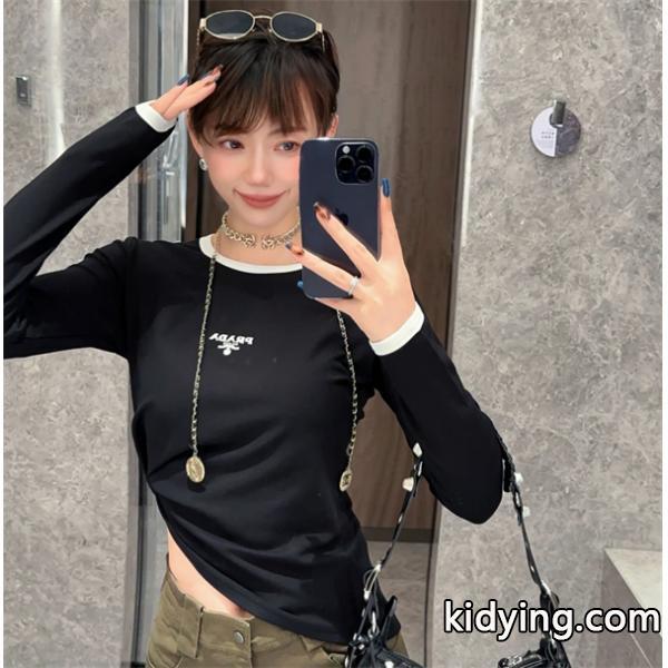 毎年流行り定番アイテムおすすめ プラダ PRADA  長袖 Tシャツ レディースコピー__スーパーコピーブランド激安通販 専門店-0
