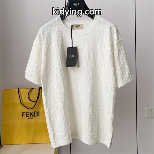 フェンディ コピーFENDI激安大特価低価純綿吸汗性強い軽やかｔシャツ高品質半袖トップス男性用ブラックホワイト-0