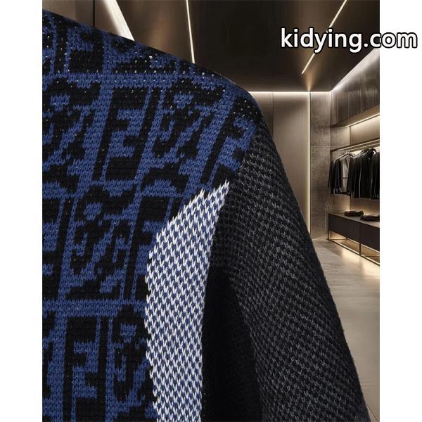 ニット セーター メンズ グラフィック柄 ブラック FENDI フェンディ コピー 長袖-4