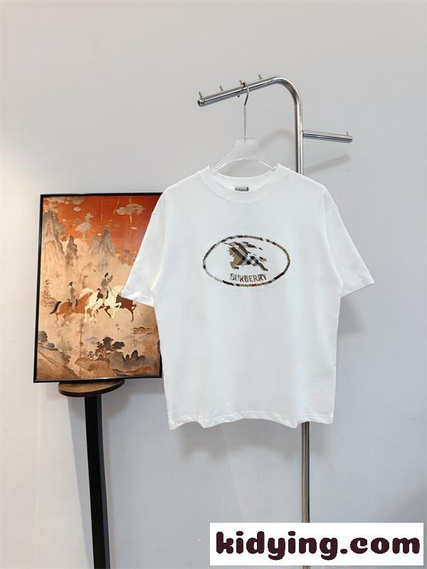 Burberry バーバリー コピー Tシャツ ブラック シンプル ロゴプリント 日常 モード感-2