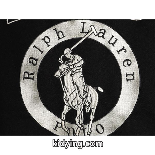 ブラック × ホワイト 刺繍 ベースボールジャケット ポロラルフローレン POLO RALPH LAUREN コピー 秋冬復古デザイン 高品質-2