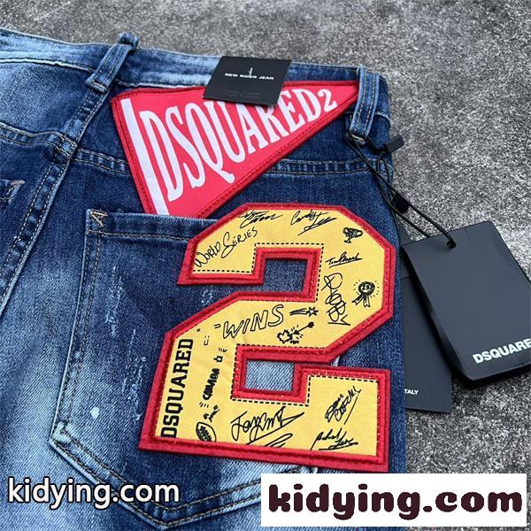 DSQUARED2 ディースクエアード 偽物 デニムパンツ メンズ スキニーデニム ダメージ加工 ストレッチ-3
