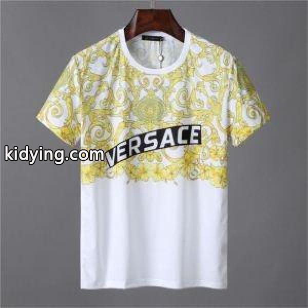 赤字超特価新品お洒落シンプルtシャツ流行りファッションブラックホワイトVERSACEヴェルサーチ 通販 メンズ-1