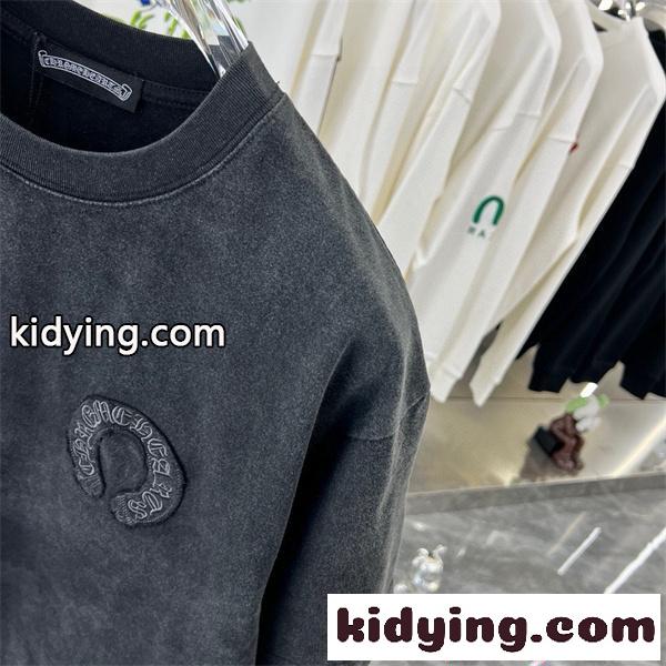 半袖Tシャツ 刺繍 カジュアル CHROME HEARTS 高見え 快適 トップス 2026新作 クロムハーツ コピー-4