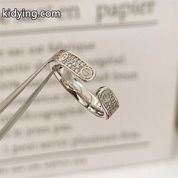 上品輝き ストーン装飾 オープンリング 洗練アクセント Cartier カルティエ コピー-3
