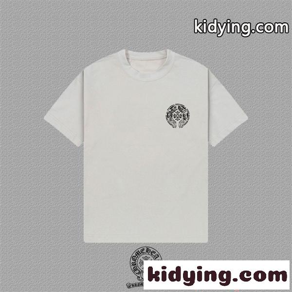 新作人気 CHROME HEARTS クロムハーツ コピー 半袖Tシャツ コンパクトロゴ 洗練スタイル デイリー-1