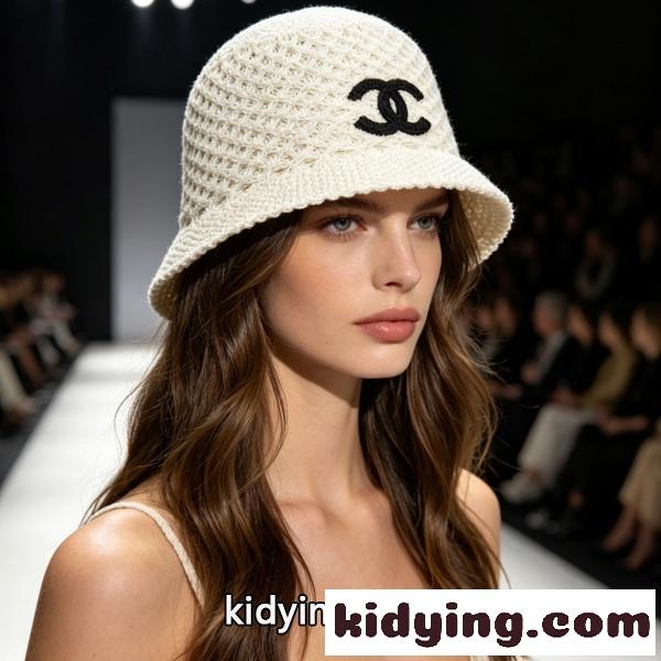 2026新作 CHANEL シャネル 透かし編みバケットハット レディース サマーニット帽 軽量通気性 ワイドブリム ココマークデザイン-2
