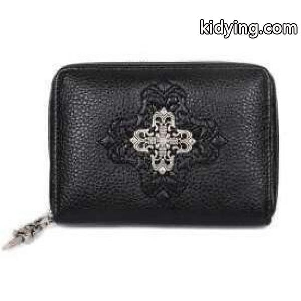 CHROME HEARTS クロムハーツ 3フォールド ウォレット 折りたたみ財布 クロスボール ブラック ヘビー レザー_クロムハーツ CHROME HEARTS_ブランド コピー 激安(日本最大級)-0