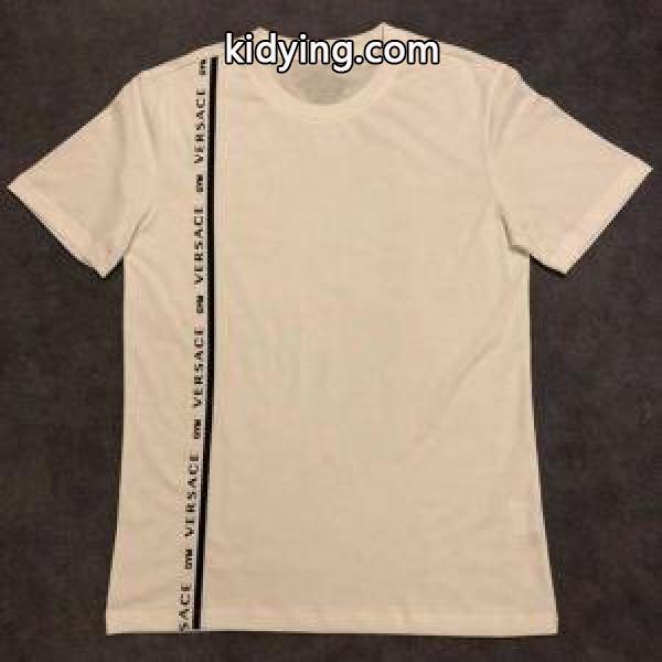 新作入荷品質保証パイピングデザインシンプルナチュラルｔシャツブラックホワイトVERSACEヴェルサーチ コピー-1