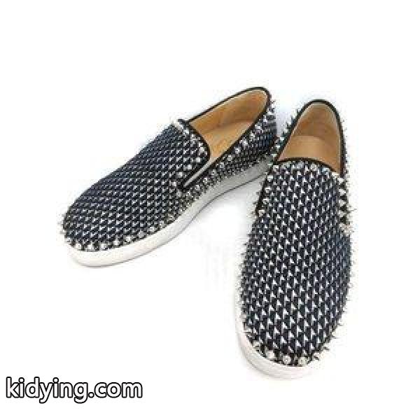 クリスチャンルブタン Christian louboutin スリッポン スニーカー スタッズ 紺 レディース 通販-0