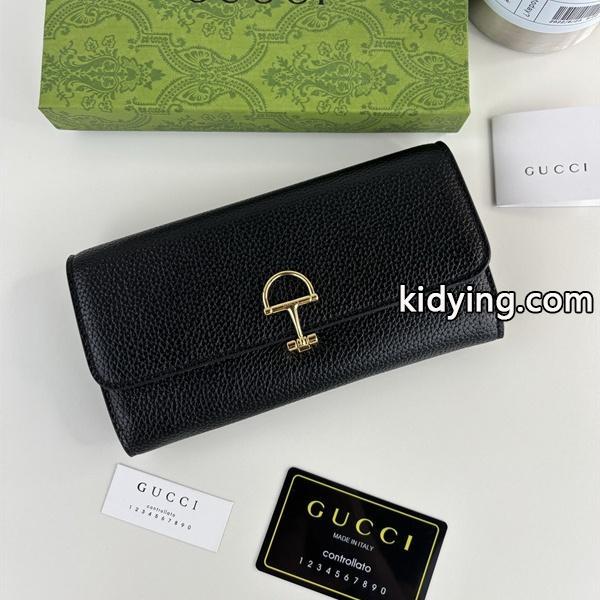 グッチ スーパーコピー 長財布 ブラックレザー ゴールドバックル 上品 高級 シンプル GUCCI-0
