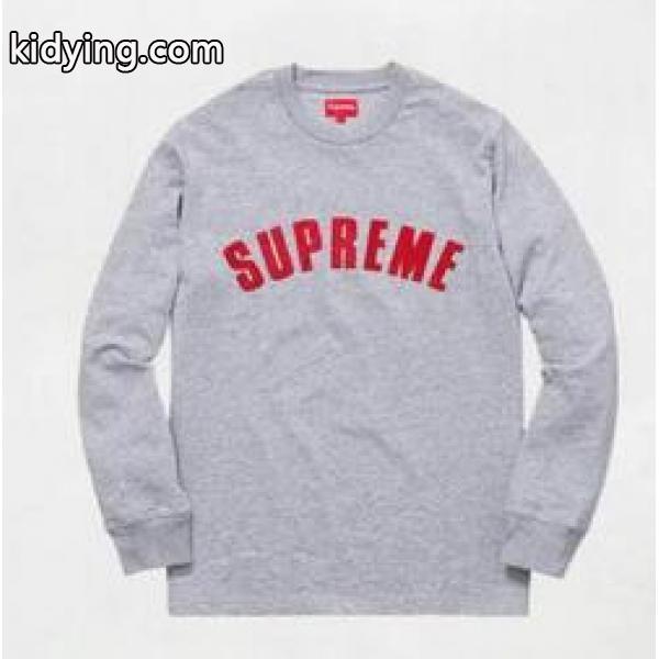 プレゼントに シュプリーム アークロゴ 相性抜群 ロングスリーブグレー_長袖Tシャツ_メンズファッション_スーパーコピーブランド激安通販 専門店-0