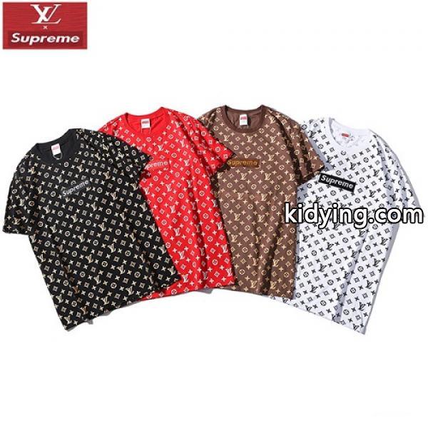 SUPREME×LOUIS VUITTON シュプリームスーパーコピー カジュアル半袖Ｔシャツ 大注目クルーネック-0