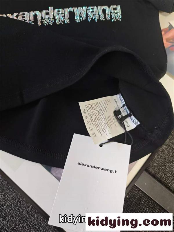 Alexander wang 半袖Tシャツ ロゴプリント アレキサンダーワン コピー スリムフィット ストリート 夏定番-5