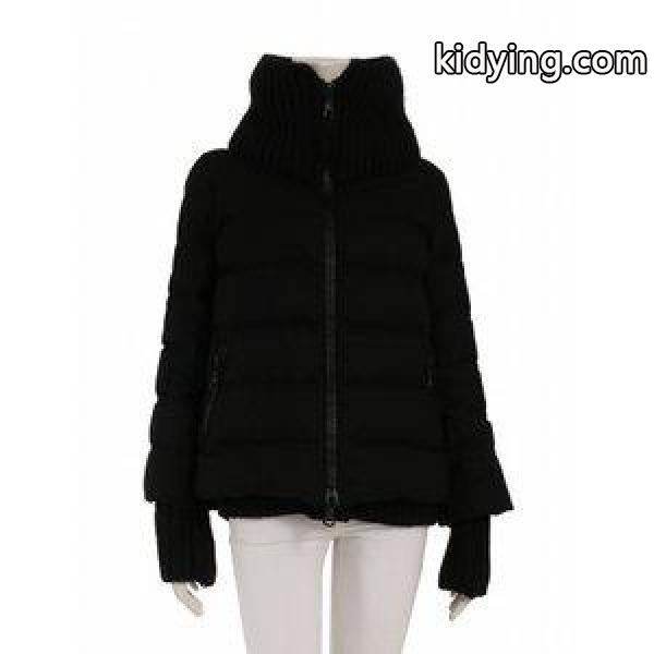 モンクレール MONCLER ダウンジャケット ブルゾン シガール 黒 ブラック アウター ワンポイント ウール100% フェザー レディース 通販-0
