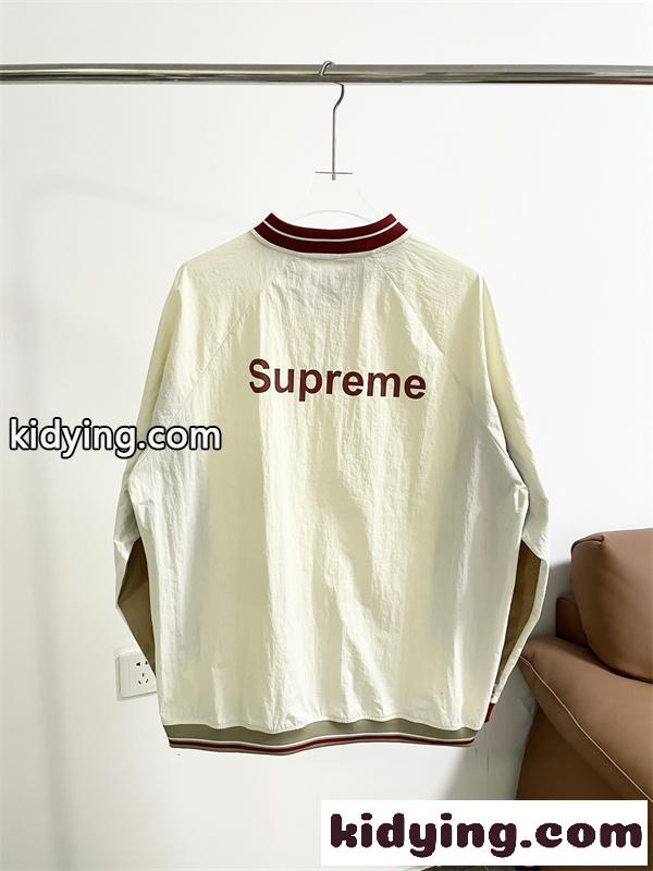 配色プルオーバー シュプリーム コピー 長袖Tシャツ Vネック ブルーグレー 切替デザイン デイリー Supreme 人気 美潮 復古スポーツ-2