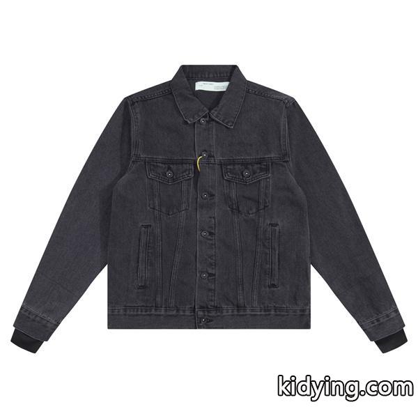 ヴィンテージ 合わせやすい ブラック デニム ジャケット 定番 Off-White オフホワイト コピー-0