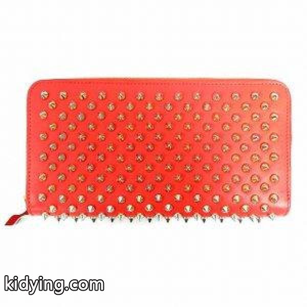 クリスチャンルブタン Christian louboutin 長財布 パネトーネウォレット Panettone Wallet スパイク ラウンドファスナー レザー カピュシーヌ ☆激安& 通販-0