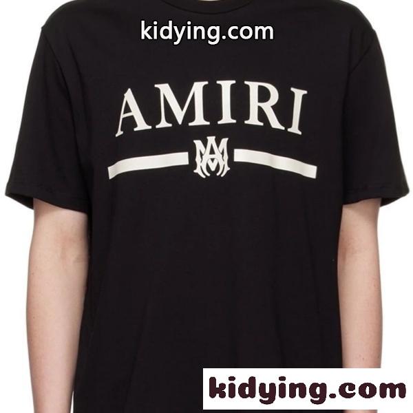 AMIRI アミリ Tシャツ 半袖 ロゴプリント センターデザイン ラインモチーフ シンプル ベーシック オーバーサイズ-1